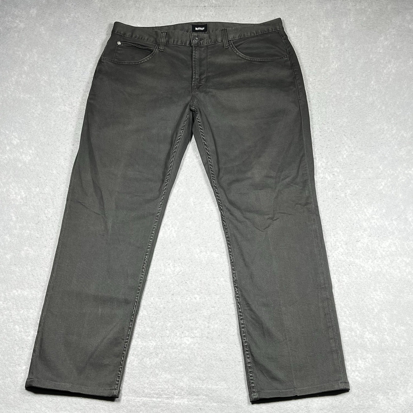 S Size 36 Gray Cotton Lycra Casual Slim Straight Pockets