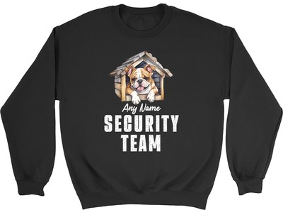 Personalisiertes Bulldogge Sicherheitsteam Hund Haustierliebhaber Kinder Sweatshirt Geschenk Pullover
