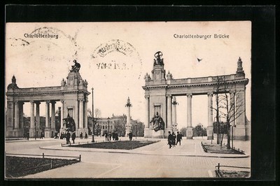 Ansichtskarte Berlin-Charlottenburg, Charlottenburger Brücke 1921 