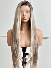 Blond Perücke Aschblond Balayage, 84cm Hitze...