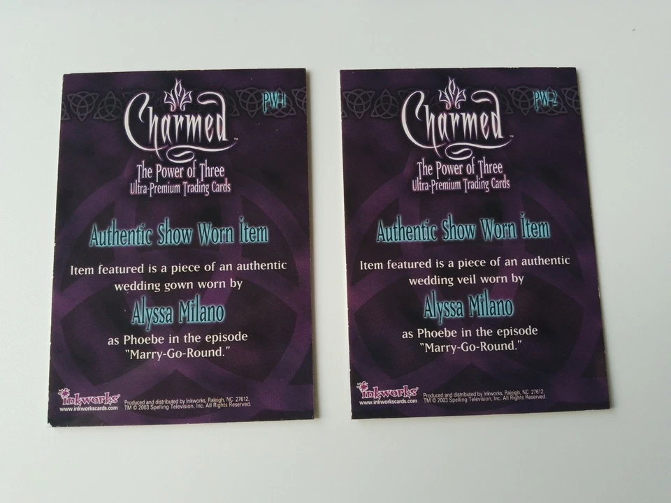Alyssa Milano Inkworks 2003 Charmed Power of Three Pieceworks PW1 & PW2 Phoebe - Image 2 of 4