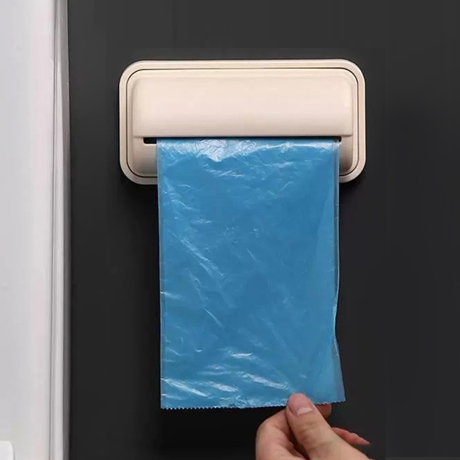 Wall Mounted Trash Bag Holder Plastic Drill Free Garbage Bag Dispenser EC