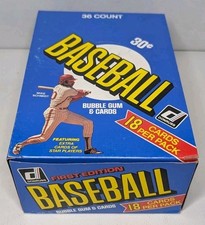 1981 Donruss Baseball Hobby Box 36 Wax Packs 1st Print Errors Box