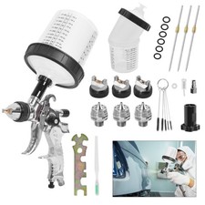 Hvlp Lackierpistole Autolack Spritzpistole 3 Düsen 1,3/1,7/2,0mm Mit 600 Ml Tank