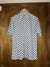 Vintage RARE 1970s Christian Dior Wallachs Polkadot Button Up Shirt