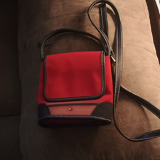 Tommy Hilfiger Red Small Crossbody Bag Adjustable Strap Flap Closure