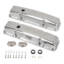 Fits 1958-86 Sbc Chevy 350 400 283 305 327 Polished Aluminum Short Valve Covers Fits 1958-86 Sbc Chevy 350 400 283 305 327 Polished Aluminum Short Valve Covers