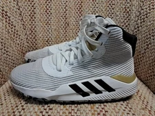 ADIDAS Pro Bounce 2019 Mens 7.5 White Gold Metallic EE3896 Basketball Shoes EX