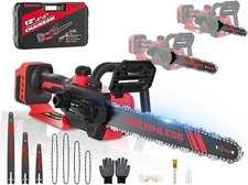3-IN-1 Chainsaw for Milwaukee M18 18V Battery,12-Inch/ 8-Inch/ 6-Inch 1000W Cord