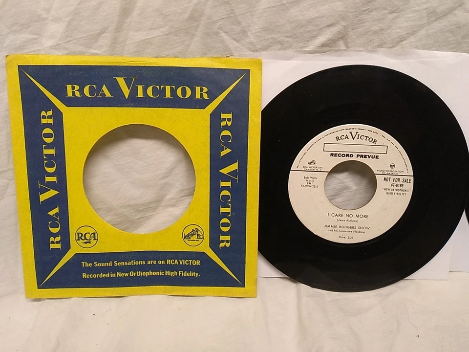 Jimmie Rodgers Snow / Milt Herth Trio 45 RPM Promo record lot of 2 1951, 1955 - Image 2 of 4