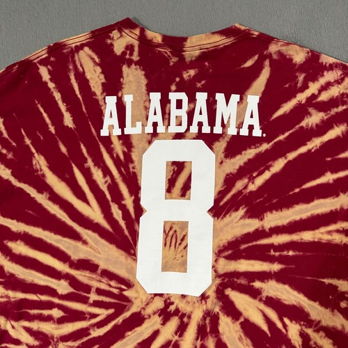 T-shirt sportiva Alabama Crimson Roll Tide vintage AL Y2K AOP tie dye NCAA 3XL - Foto 3 di 13