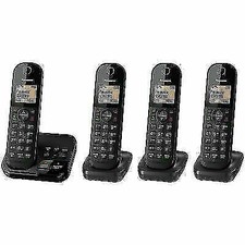 Panasonic KX-TGC424EB NEW SEALED Telephone with Answer Machine, Set of 4 - Black