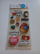 Recollections Stickers Knitters Gonna Knit Handmade with Love Yarn One Stitch
