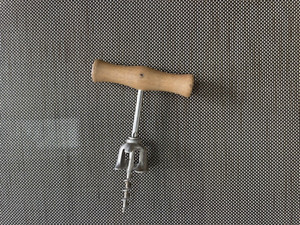 Vintage Wine Cork Screw Bottle Opener Wood Handle Barware Made In Italy