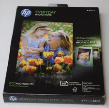 HP Everyday 60 sheet Letter 5 X 7 Inches Glossy Photo Paper
