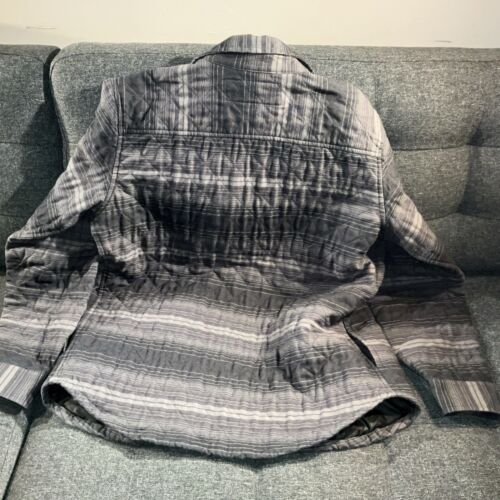 Eddie Bauer Uomo Flanella GRIGIO Camicia Giacca Camicia Jac Trapuntata Isolata * S Small - Foto 2 di 15