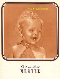 Publicite C Est Un Bebe Nestle Baby De 1937 French Ad Pub Couleur Sepia Affiche Ebay