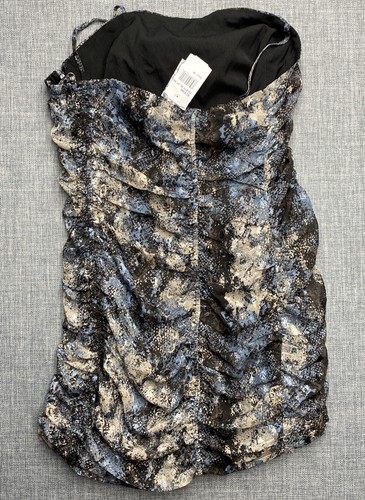 J.O.A. Just One Answer Kleid Schlangenmuster kurz gerafft Gr. M Spaghettiträger - Bild 5 von 5