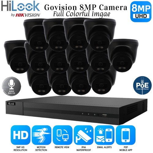 4K HIKVISION COLORVU AUDIO CCTV SYSTEM IP POE NVR 8MP KAMERA MIKRO NACHTVISION KIT - Bild 42 von 44
