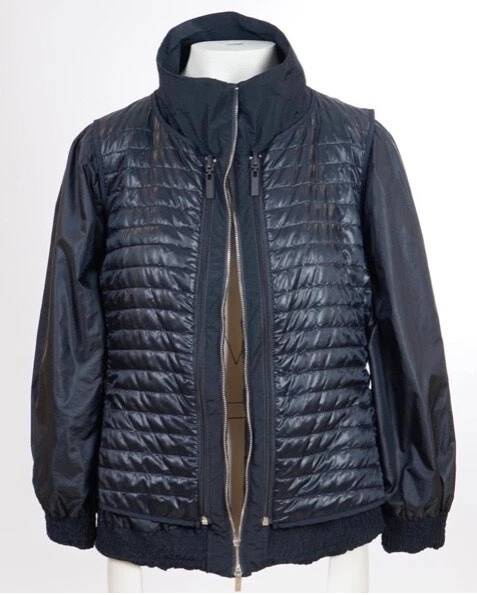 Chaqueta Armani Collezioni Talla 42, EE. UU. 6 Dos en Uno Caban Azul Marino con Chaleco Desmontable Nueva con Etiquetas Foto 4 de 4