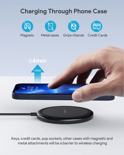 COKOEYE Wireless Charger 15W Max Fast Wireless Charging Pad 2-Pack Compatible... - 第 5/9 張圖片