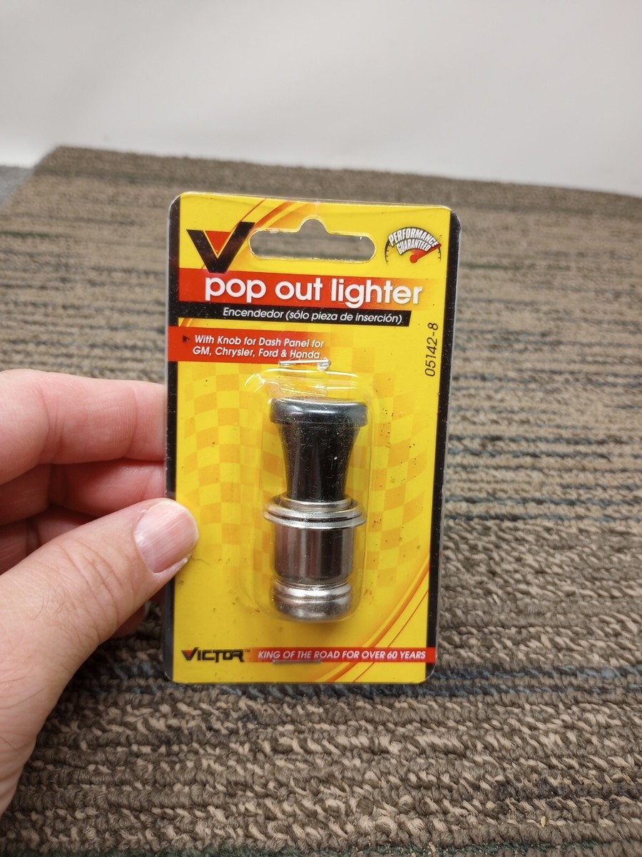 Victor Products 05142-8 Chrome Pop Out Cigarette Lighter Open Package