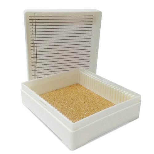 Microscope Slide Holder Storage Cases White Holds 25 Slides 10