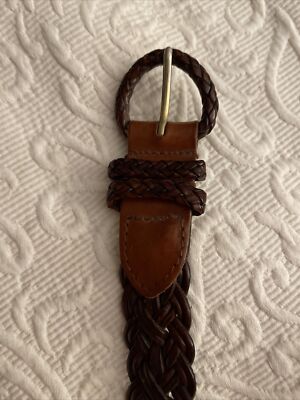Talbots Sz S Lot Of 2 Woven Braided Genuine Leather Belt  display picture 1
