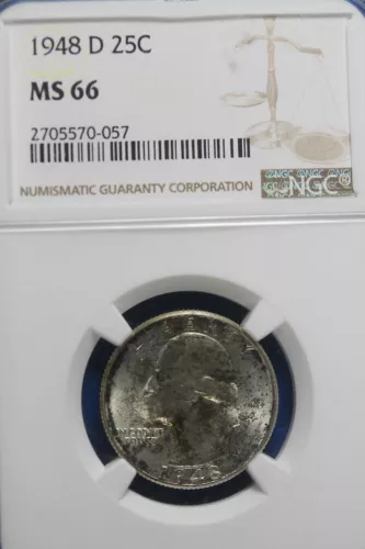1948 D NGC MS66 Washington Quarter Dollar!! #B49618
