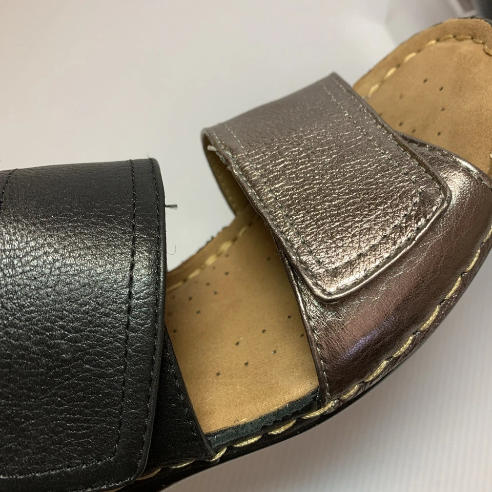 Women’s Softspots Panama Black/Anthracite Slide Wedge Sandal (7337101), Size 9W - Image 3 of 4