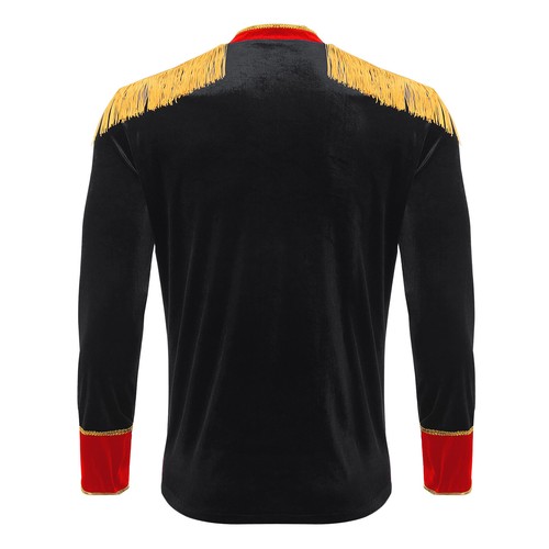 Mens Halloween Golden Fringe Epaulet Lion Tamer Stage Performance Costume Velvet - Picture 33 of 55