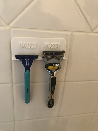 White shower razor holder “Balls Pussy” Organizer - Picture 3 of 3