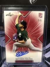 2021 Leaf Perfect Game Matthew Porchas Red /5 Auto Texas Longhorns