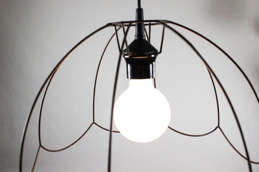 Käfig Ghost Lampe Skelett Draht Gitter Leuchte Shabby Lamp vintage 70er Jahre - Bild 3 von 4