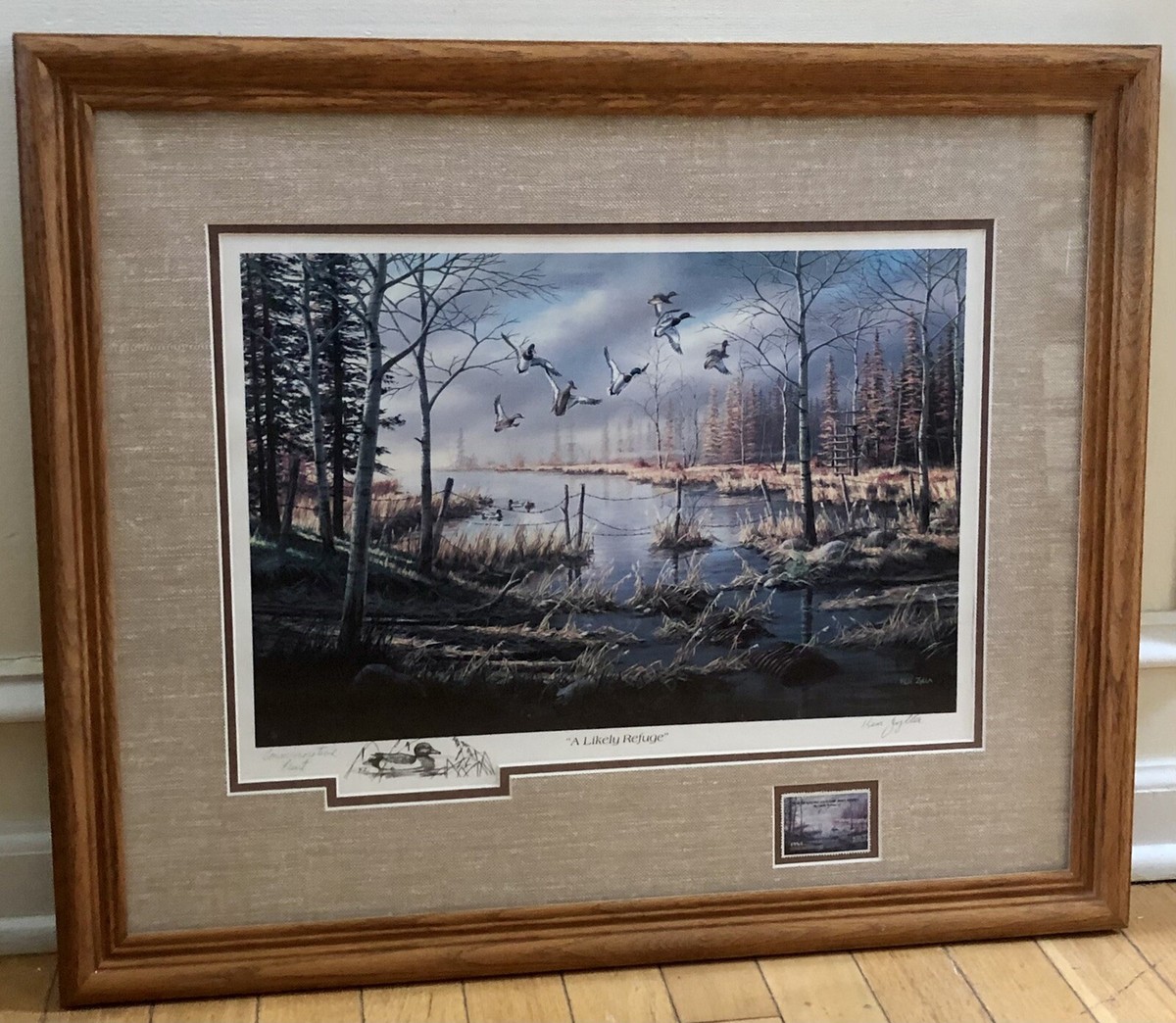 Ken Zylla Signed 1984 Commemorative Print & Stamp Framed American