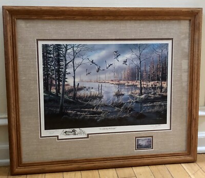 Ken Zylla Signed 1984 Commemorative Print & Stamp Framed American
