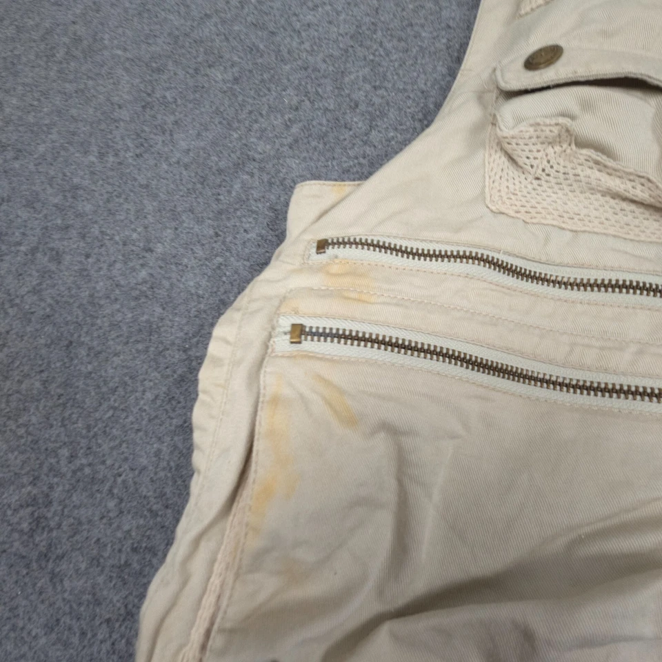 Timberland Vest Mens MEDIUM Beige weathergear Hunting Pockets Full Zip Size M - Image 2 of 4