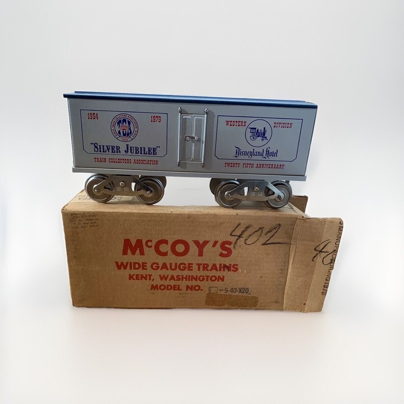 McCoy Wide Gauge Boxcar Silver Jubilee TCA 1954-1979 Disneyland Hotel w/ Box