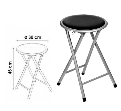 LIGHT WEIGHT FOLDABLE BREAKFAST BAR STOOL WOODEN CHAIR SOFT PADDED SEAT HOME OFF - Picture 12 of 59