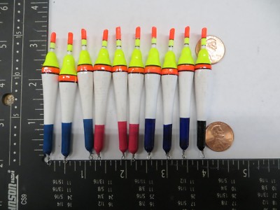10 NEW WOOD SLIP FLOATS / BOBBERS PANFISH ICE FISHING NO FREEZE UP ON LINE B182