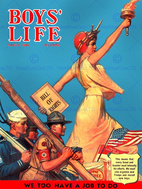 COMICS BOYS LIFE LIBERTY SCOUT BILL RIGHTS USA FINE ART PRINT POSTER ABB6397B