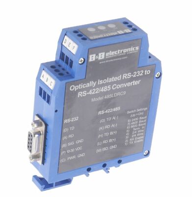 B&B ELECTRONICS 485LDRC9 OPTISCH ISOLIERTER RS-232 AUF RS-422/485 WANDLER