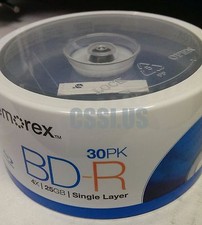 30 Memorex BD-R BDR Blu Ray 25 GB DVD Bluray Disks NEW Single Layer