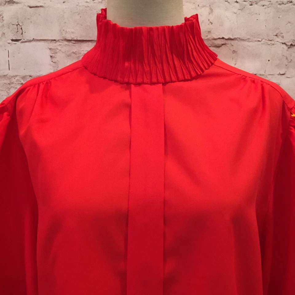 Blusa Joanna Vintage Talla 16 Roja Academia Eduardiana Secretaria Pecho 46 Foto 2 de 4