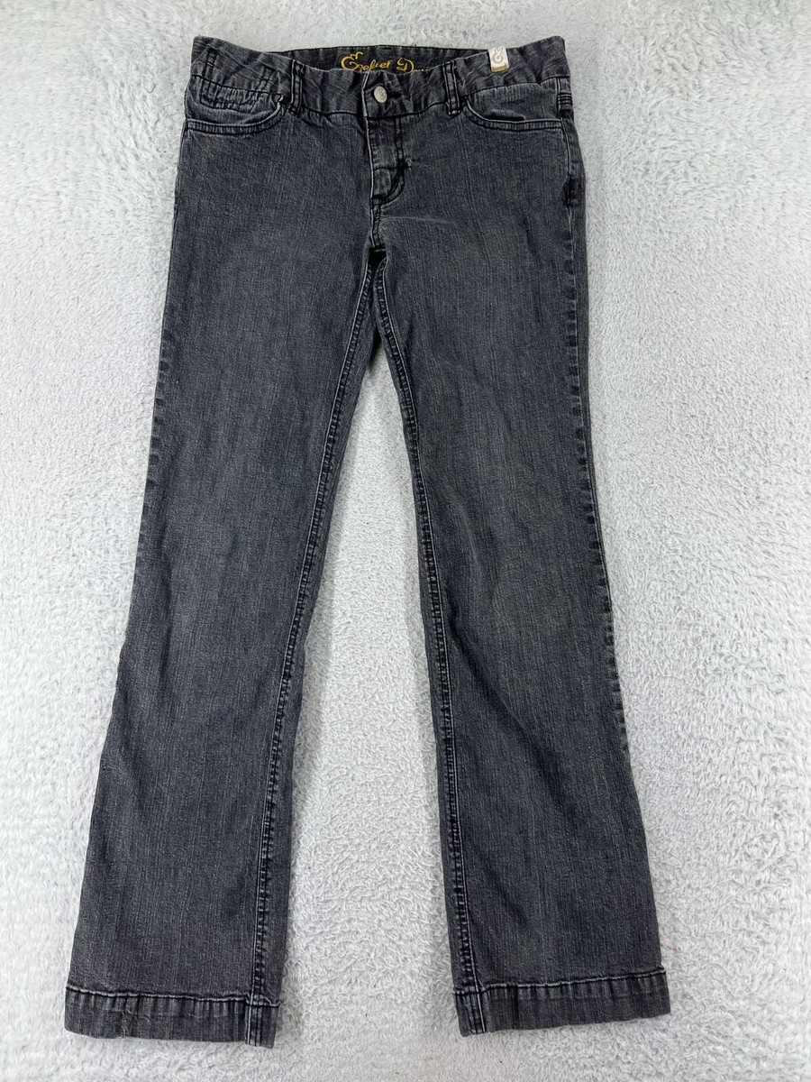 Ezekiel Pants Womens Black Gray Denim Jeans Bootcut Ramie Blend