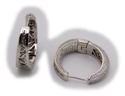 s.Oliver Ladies Creoles In Sterling Silver, Gold, Zirconia