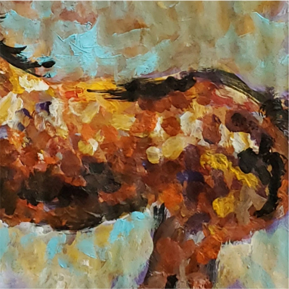 ANDRE DLUHOS Caballo Equino Rancho Ecuestre Animal Arte Original Pintura Acrílica Foto 3 de 4