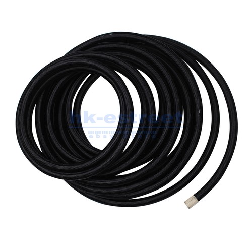 6AN - AN6 Black Nylon E85 PTFE Fuel Line 30FT Hose Oil Gas Line - Picture 7 of 19