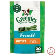 Greenies Small Fresh Mint Flavor Chewy Dental Dog Treats- 12oz/20ct
