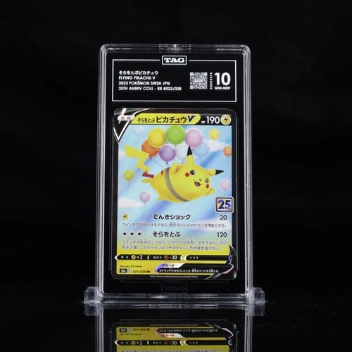 New Listing2021 Pokemon Japanese 25th Anniversary Flying Pikachu V 023 TAG 10 Gem Mint